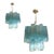 Contemporary Murano Style Glass Turquoise Chandeliers - a Pair For Sale