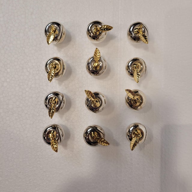 Gold Silver-Plated Name Placeholders, Italy, 1980s, Set of 12 For Sale - Image 8 of 15