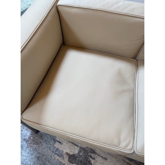 Modern Classics Petite Corbusier Style Loveseat, Parchment For Sale - Image 12 of 12