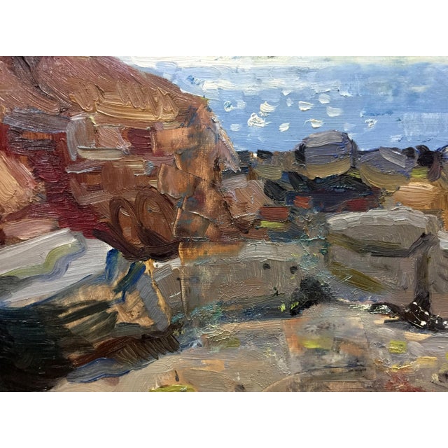 Paper 1950s Oil Painting Seascape Filippov Z. I. For Sale - Image 7 of 10