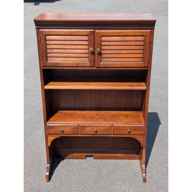 1970s Vintage Pennsylvania House One Drawer Bookcase Hutch For Sale - Image 5 of 12