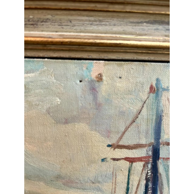 Beside the Docks Oil on Board by Letha Churchill Walker c.1940 For Sale In Kansas City - Image 6 of 7