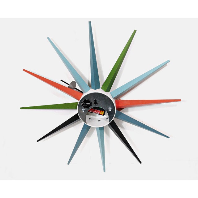 Sculpture Materials Authentic George Nelson for Vitra Design Museum, Germany, Sunburst Wall Clock MCM For Sale - Image 7 of 11