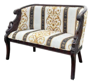 Laurel Canyon Carved Empire Swan Settee