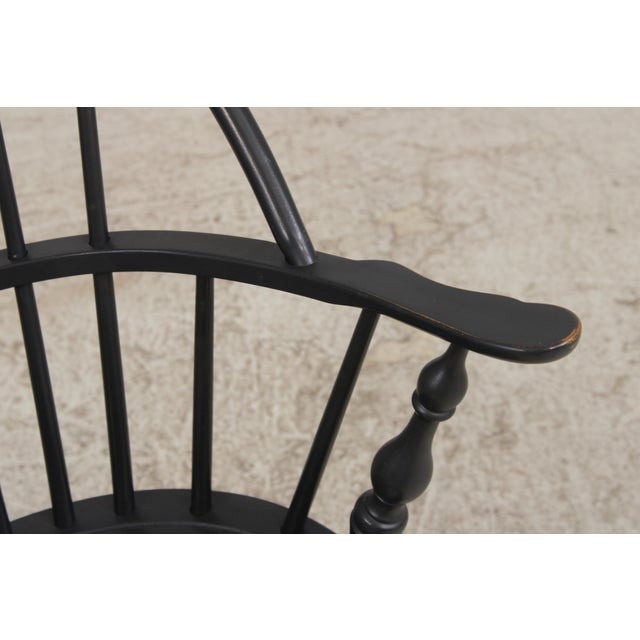Set of 4 Black Windsor Style Dining Room Chairs For Sale - Image 9 of 18