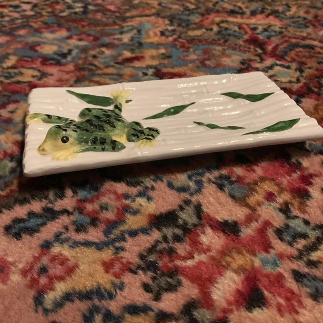 Italian Majolica Vietri Frog and Faux Bois Plate For Sale In Columbia, SC - Image 6 of 13