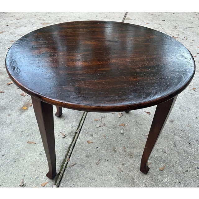 English Round Tavern Table, Small Dining/Pub Table, Dark English Oak For Sale - Image 3 of 12