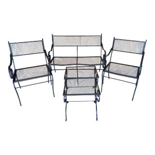 20th Century Salterni Wrought Patio Set - Set of 5, Attributed For Sale