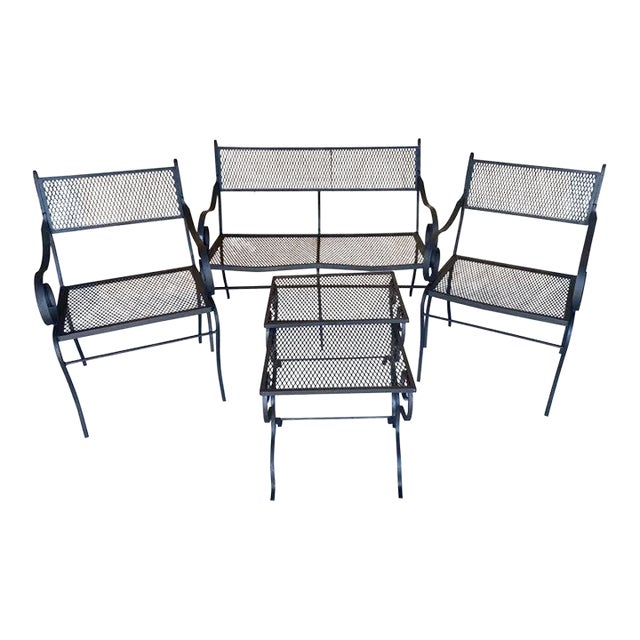 20th Century Salterni Wrought Patio Set - Set of 5, Attributed For Sale