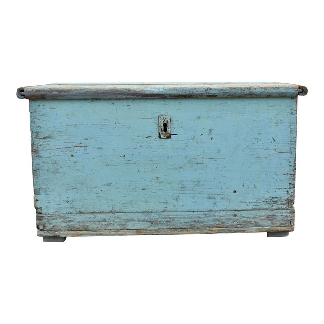 Painted Pine Trunk or Blanket Chest, Hungary, C. 1870 For Sale