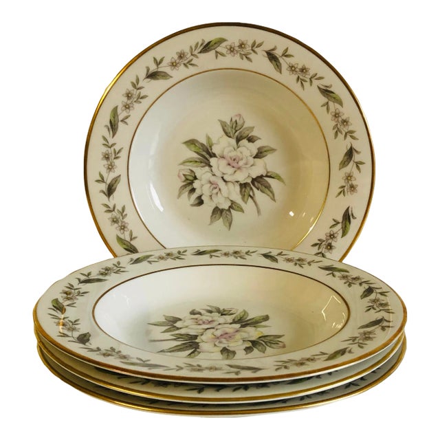 Vintage Royal Jackson Fine China, Vogue Ceramic Industries Soup/Dinner Bowls- Set of 4 For Sale