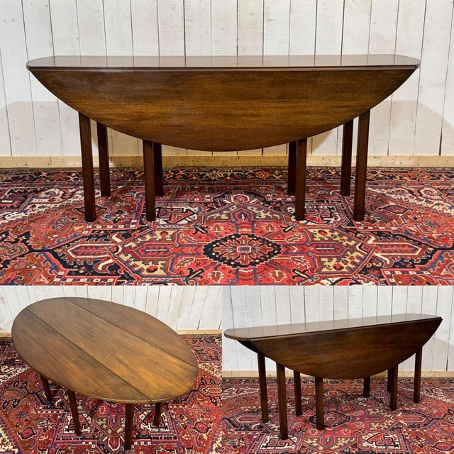 English Drop-Leaf Mahogany Gateleg Table, 1950s For Sale - Image 14 of 14