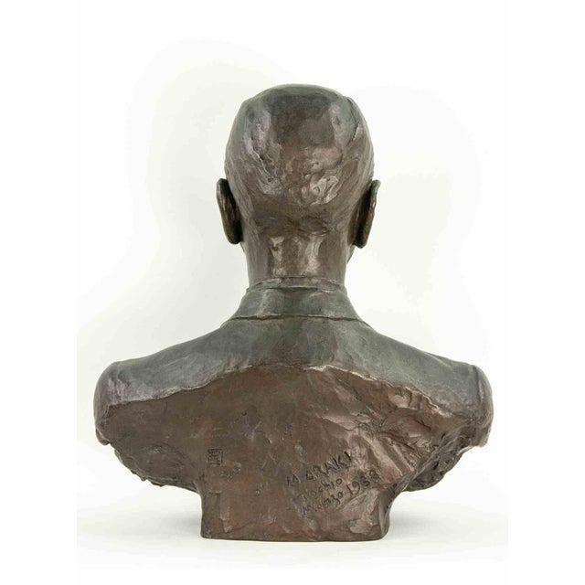 Bronze Bust of Man, Italy, Signed, 1938, Figurative Art For Sale - Image 4 of 6