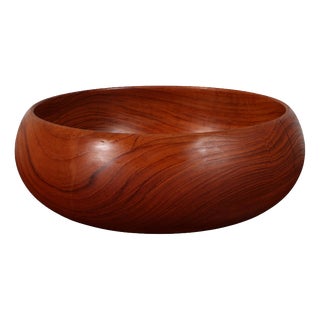 Turned Teak Bowl by Kay Bojeson, Denmark, 1960s For Sale