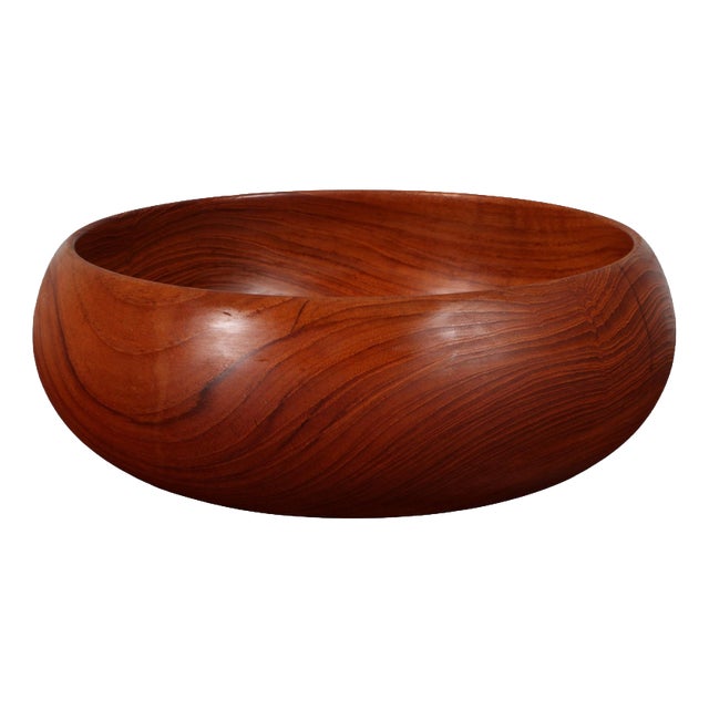 Turned Teak Bowl by Kay Bojeson, Denmark, 1960s For Sale