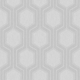 Sample - Borastapeter Graphic Hexagon Wallpaper in Grey For Sale