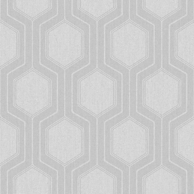 Sample - Borastapeter Graphic Hexagon Wallpaper in Grey For Sale