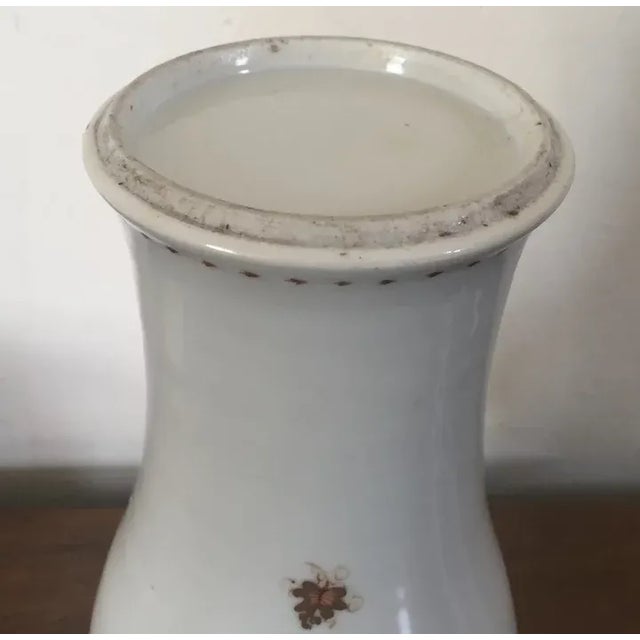 Antique 18th c. Chinese export porcelain baluster shape vase for the American Federal Market, circa 1800. Decorated with...