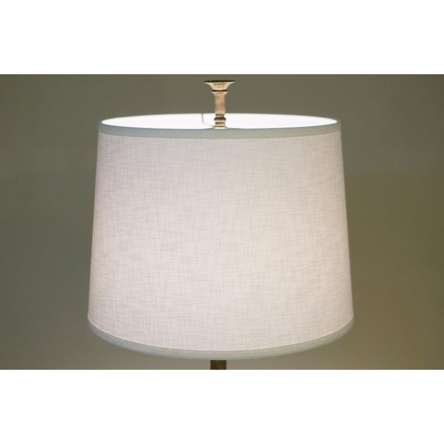 Xlarge Paul Hanson Neoclassical Modern Hollywood Regency Bisque Ceramic Marble Brass Table Lamp 1960's Italy For Sale - Image 10 of 13