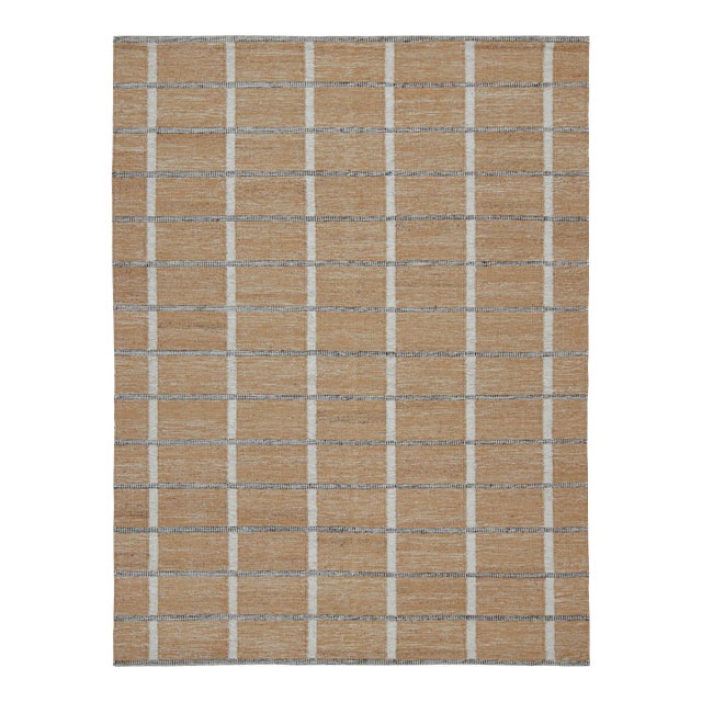 Rug & Kilim’s Scandinavian Outdoor Rug in Brown, White & Black Pattern - 5'x8' For Sale