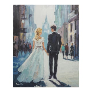 Original Oil Painting of Cityscape For Sale