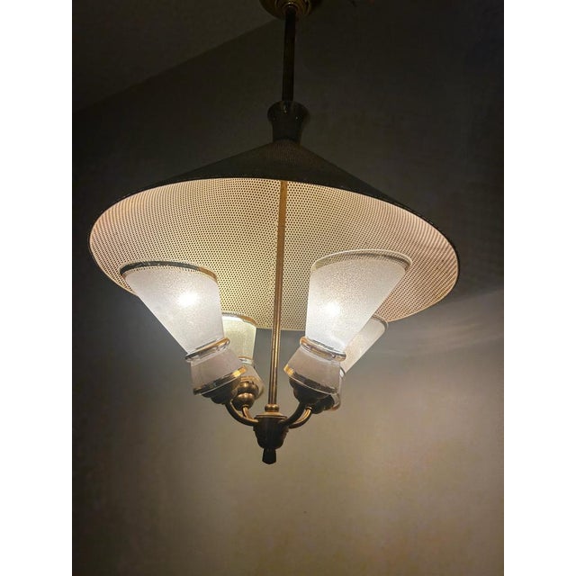 Italian Yellow and Brass Pendant, 1950s For Sale - Image 9 of 11