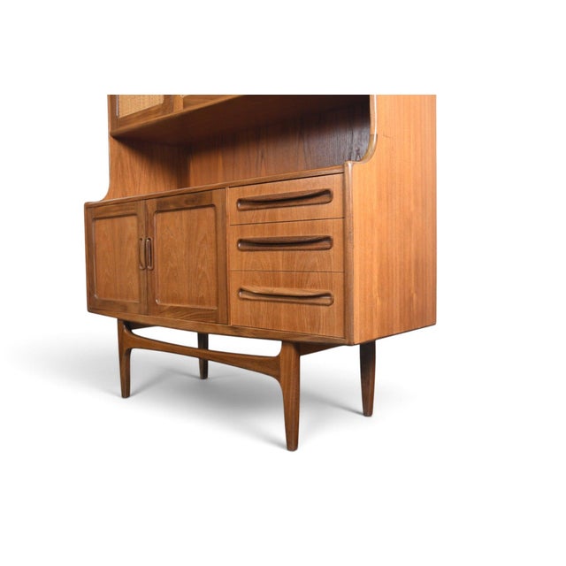 Wood Mid 20th Century Tall G Plan Fresco Teak + Cane Credenza / Sideboard For Sale - Image 7 of 13