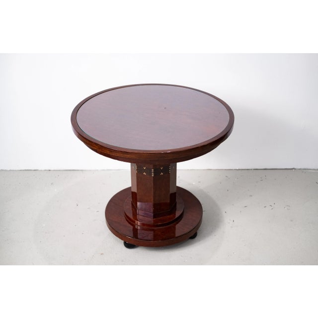 Viennese Art Nouveau Side Table with Intarsia and Pickled Glass Plate, 1910s For Sale - Image 12 of 12