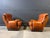 Brutalist Pair of Vintage Dutch Faux Leather Lounge Chair and Ottoman For Sale - Image 3 of 9