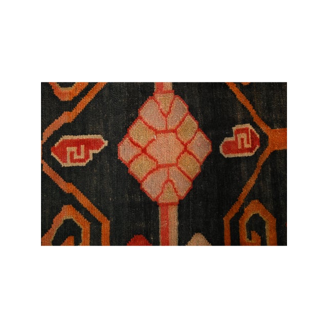 1950s Vintage Dhurrie Flat Weave in Black With Red Geometric Patterns by Rug & Kilim For Sale In New York - Image 6 of 7