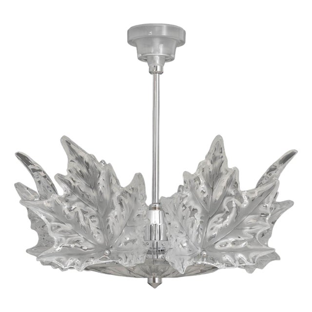 Lalique Crystal "Champs-Elysees" Two-Tier Chandelier For Sale