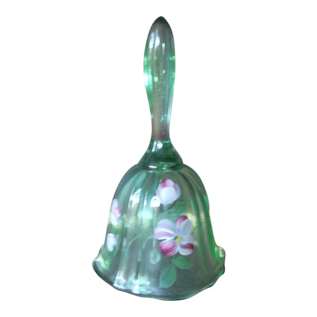 Vintage Fenton Green Glass Bell Chairish