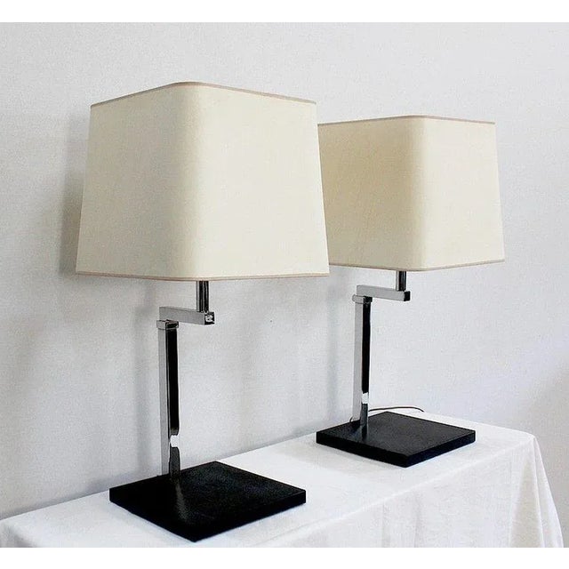 Chromed Metal Lamps, 1960s, Set of 2 For Sale - Image 3 of 18