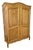 Vintage French Louis XVI Style Two Door Wardrobe in Carved Oak For Sale
