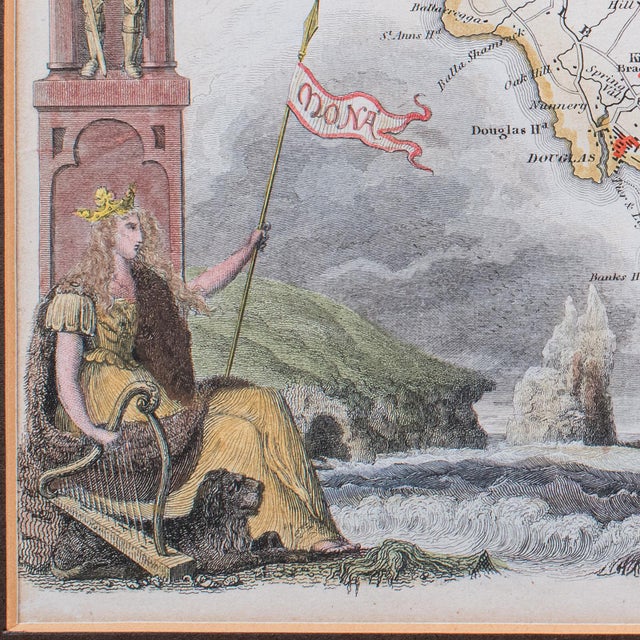 Vintage Isle of Man Map, English, After Thomas Moule, Manx Cartography, Framed For Sale - Image 11 of 12