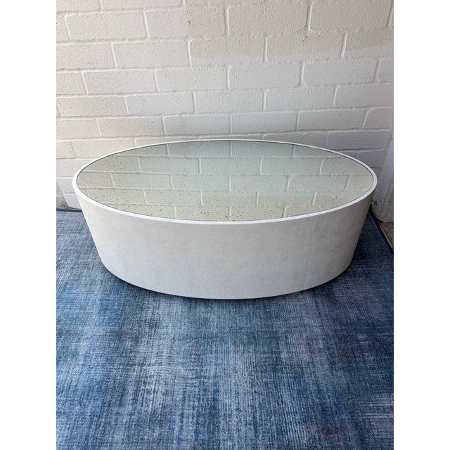 White High End Furniture - Cara Oval Coffee Table by Made Goods For Sale - Image 8 of 9