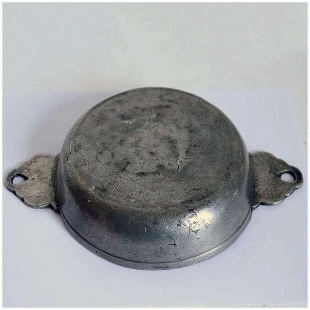 Traditional French Pewter Double-handle Ecuelle Bowl For Sale - Image 3 of 5