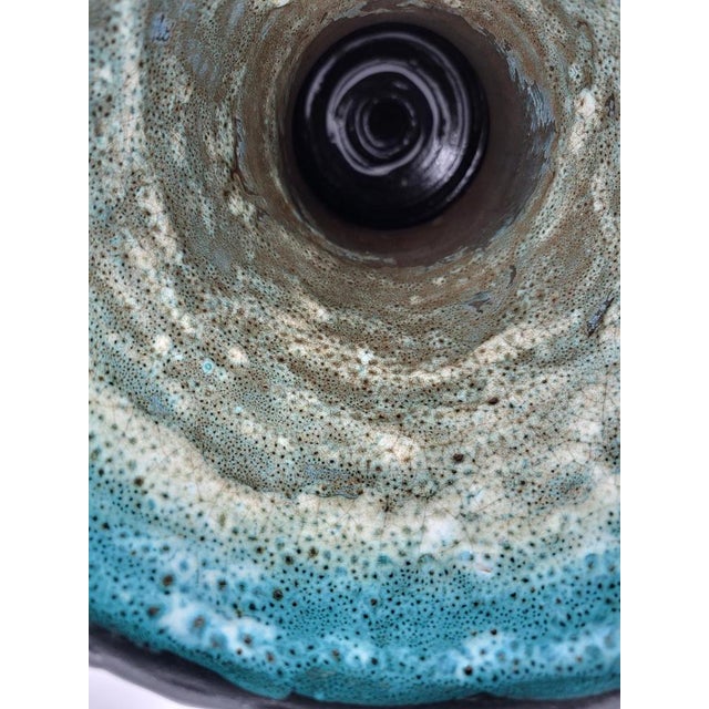 French Ear Vase in Black Ceramic by Jean Austruy, 1950 For Sale - Image 9 of 17