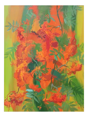 Zita Sudnika, Rowan, Oil on Cardboard