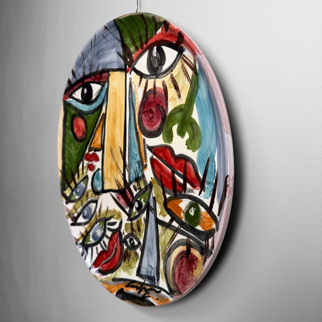 Ceramic Wall Plate by Gennaro Condurso, Seminara, Italy, 2000s For Sale - Image 6 of 13