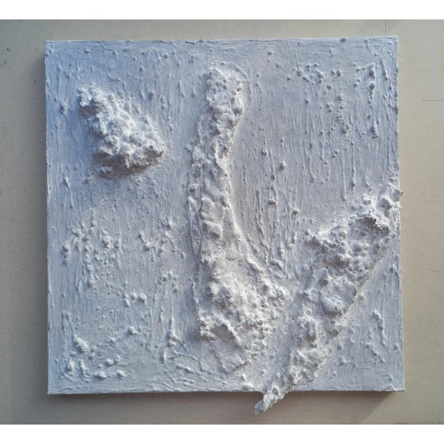 White Textured & Relief Oil Painting #1 by Diane Grant. Oil on canvas. Signed on the back. The edges are painted, does not...