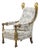 Huge Palace Throne Arm Chair W Carved Swan Head Finials on Block & Ball Arm Rests & Leg For Sale