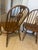 Late 20th Century Set of 3 Solid Oak Rustic Americana Bowback Windsor Dining Side Chairs For Sale - Image 9 of 12
