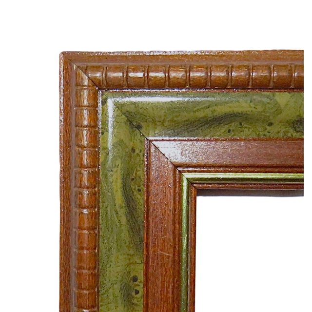 FREE SHIPPING ANYWHERE IN THE CONTINENTAL US! This is a unique wood frame with green insert and gold liner. The frame...