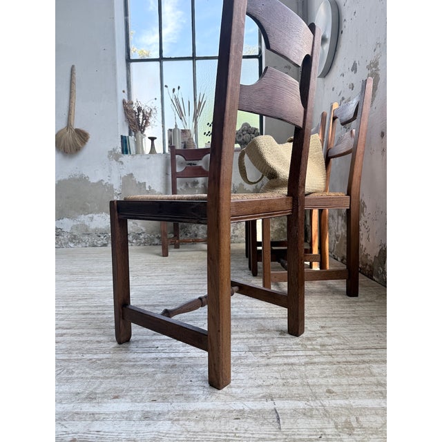 Rustic Oak Chairs from De Puydt, Belgium, 1970s, Set of 4 For Sale - Image 10 of 18
