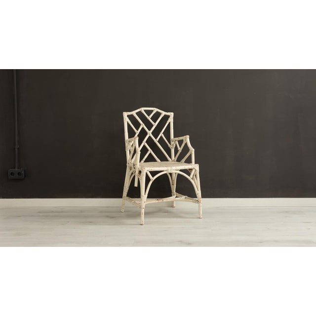 1970s Large Italian Bamboo Garden Dining Set with Smoked Glass Top, 1970s, Set of 7 For Sale - Image 5 of 6