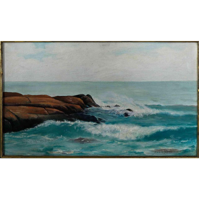 Nautical Vintage Seascape Painting For Sale - Image 3 of 4