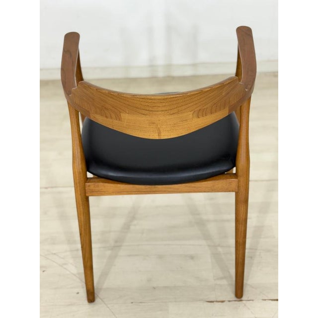 Danish Armchair in Leatherette and Wood For Sale - Image 8 of 10
