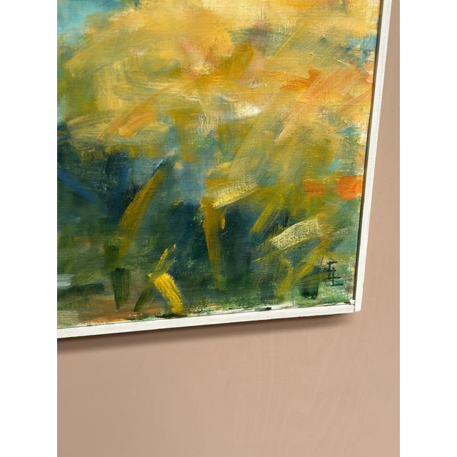 River Landscape with Mountains, 1960s, Oil on Canvas, Framed For Sale - Image 9 of 18