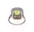 4.18 Carat Cushion Cut Peridot Sapphire and Diamond 14 Karat White Gold Ring, Size 7 For Sale - Image 4 of 6